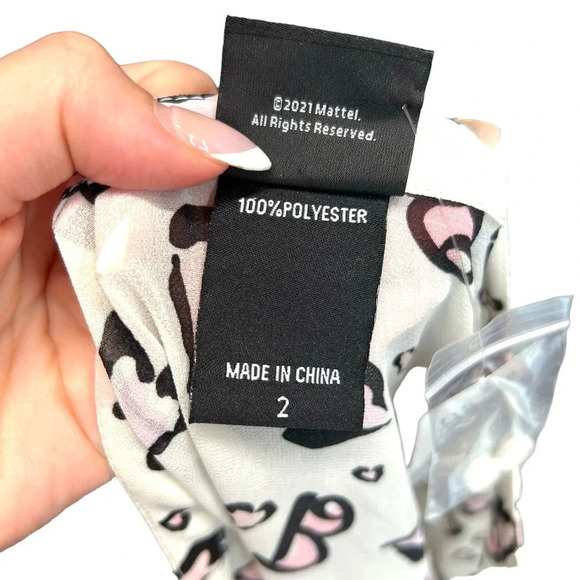 Torrid Barbie Lexie White Hearts Hi-Lo Babydoll Tunic Top Plus Size 2X - Picture 9 of 12